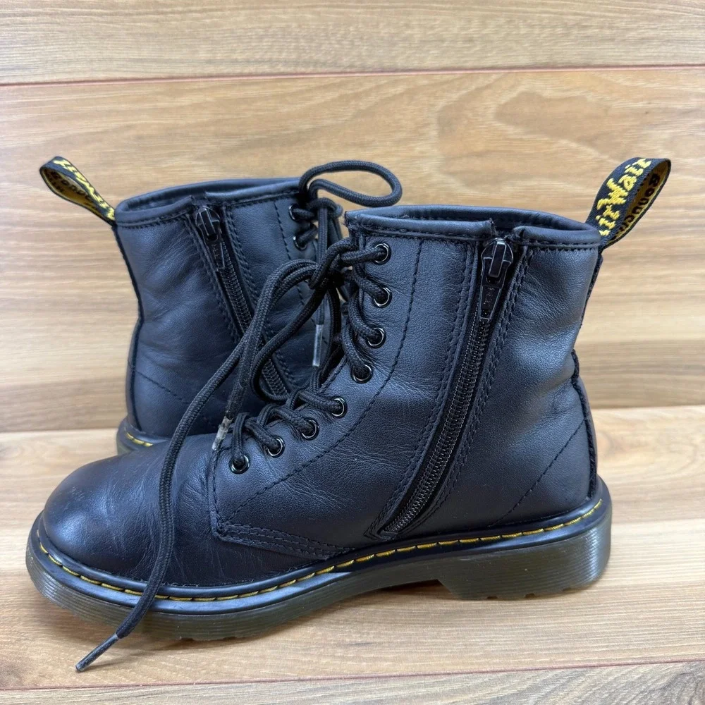 Dr Martens Combat Boots Youth Size 3 Black Leather Punk Grunge 1460‎ J